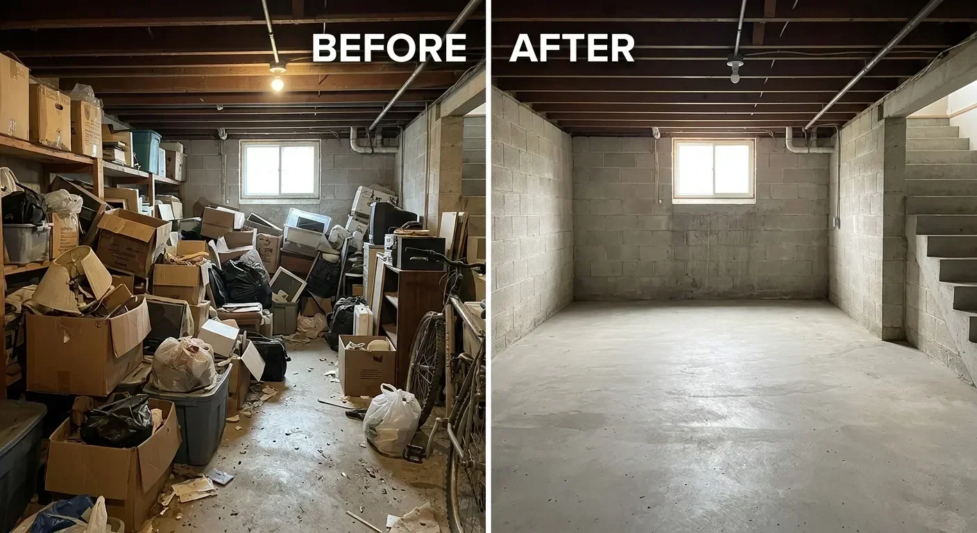 Junk Removal before and after transformation in Atlanta